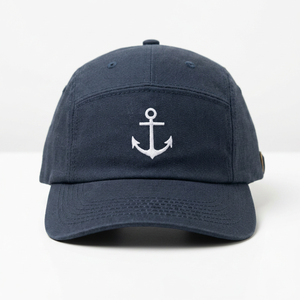 Wholesale Custom Logo Embroidered 7 Panel Mid Profile Pre-Curved Bill High Quality <b>Hat</b> <b>Navy</b> Cotton Adjustable Strapback - Product Image 1