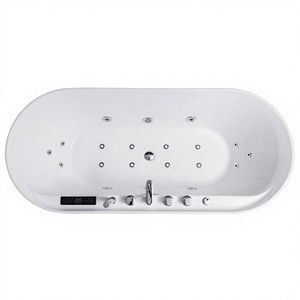 Nuovo Design Italiano Moderno di Tendenza Europea Vasca da Bagno Ovale Freestanding Ecologica in Acrilico Bianco Puro con Scarico Incluso - Product Image 2