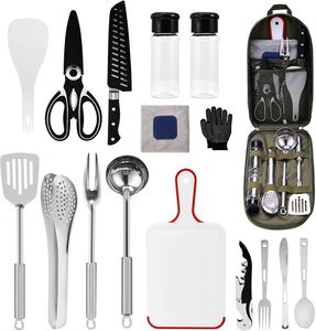BSCI Factory <b>Camping</b> Kitchen Equipment <b>Camping</b> Cooking Utensils <b>Set</b> Portable <b>Picnic</b> Cookware Bag Campfire Barbecue Appliances - Product Image 2