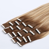 Extensions de cheveux à bandes adhésives très populaires, lisses, longues, sans couture, marron, blond, noir, bordeaux