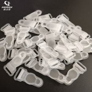 下着アクセサリー衣服アクセサリー12mm透明なガーターベルトクリップ透明プラスチックサスペンダーガータークリップ - Product Image 1