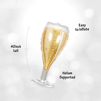 Kit de Décoration pour Enterrement de Vie de Jeune Fille : Bannière Or Rose et Blanc, Ballons en Aluminium Anneau et Verre de Champagne, Rideau à Franges et Fournitures pour Guirlande