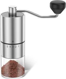 Venta al por mayor de herramientas de café de diseño Mini portátil de acero inoxidable cuerpo de cerámica Burr ajustable Manual molinillo de café - Product Image 1