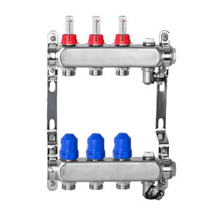 AAVハイドロニック2ゾーン流量計モダンデザインニッケルメッキステンレススチール床下暖房マニホールドサーモスタット混合 - Product Image 1