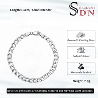 Bracelet pour homme en argent massif 925, design classique et simple, chaîne cubaine, chaîne gourmette, vente chaude