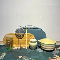 YUBIN Ensemble de préparation du thé japonais en céramique, bol à matcha, support pour fouet, résistant à la chaleur, écologique, portable, coffret cadeau