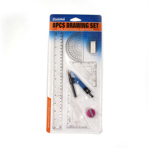 Juego <span class=keywords><strong>de</strong></span> reglas transparentes <span class=keywords><strong>de</strong></span> plástico <span class=keywords><strong>de</strong></span> 5 piezas, transportador, triángulo, brújula <span class=keywords><strong>de</strong></span> metal/8 piezas nuevo conjunto <span class=keywords><strong>de</strong></span> reglas <span class=keywords><strong>de</strong></span> diseñador - Product Image 4