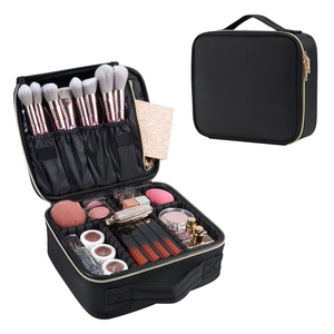 Oxford <b>Makeup</b> Organizer Travel Train <b>Case</b> Waterproof Toiletry Bag Professional Cosmetic Bag Storage with Adjustable EVA Dividers - Product Image 6