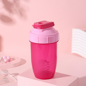 Plastic Drinking clear Eco Friendly Cheap Reusable Wide Mouth 500ml <b>Shaker</b> Water <b>Bottle</b> with Cover - Product Image 5