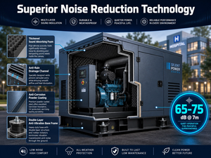 Générateur diesel refroidi par eau à quatre cylindres 50 kW-650 kVA super silencieux, type châssis ouvert sur remorque avec démarrage automatique, démarrage à distance et ATS - Product Image 5