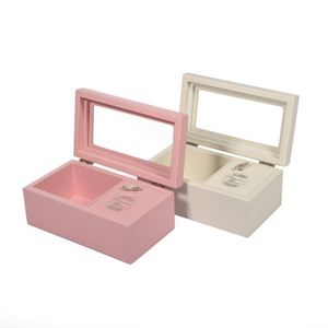En gros Premium Rose Blanc <span class=keywords><strong>Classique</strong></span> En Bois de <span class=keywords><strong>Musique</strong></span> À Manivelle Boîte À Fleurs - Product Image 4