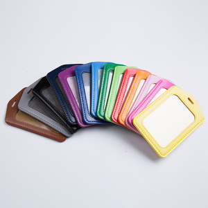 Porte-<span class=keywords><strong>Badge</strong></span> en Cuir PU, Étui Portefeuille Porte-Cartes d'Identité avec 2 Poches pour Femmes et Hommes - Product Image 4