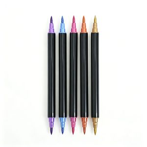 ชุดปากกามาร์กเกอร์ศิลปะ 6 สี ตัวด้ามสีดำ หัวปากกาสองด้าน สำหรับวาดภาพและเขียน - Product Image 2