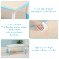Ensemble Table et Chaises pour Garderie Enfants, Hauteur Réglable, Table d'Activités Artistiques et Bureau d'Étude pour Tout-petits