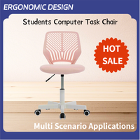 Chaise de bureau sans accoudoirs, chaise de bureau ergonomique en maille, chaise pivotante à dossier moyen, hauteur réglable, étude, petits espaces, bureau à domicile