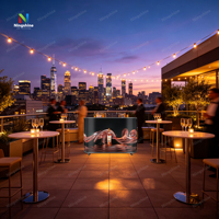 Table de bar mobile LED incurvée P2 avec roulettes, stand d'affichage LED pour cocktails pour hôtel et boîte de nuit