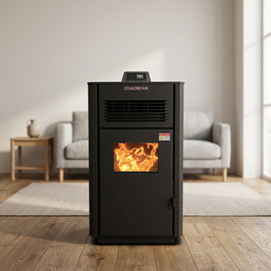 Stufa a Pellet e Biomassa Multifuel con Finestra per Osservazione della Fiamma, Spedizione Rapida - Product Image 1