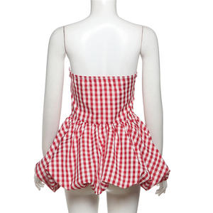 Camisas sin Mangas a <span class=keywords><strong>Cuadros</strong></span> <span class=keywords><strong>Rojos</strong></span> con Escote Sexy para <span class=keywords><strong>Mujer</strong></span>, Blusa <span class=keywords><strong>de</strong></span> Verano, Ropa - Product Image 5