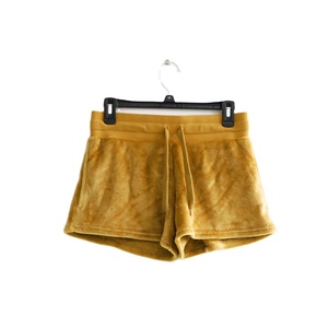 Pantalones cortos de ante marrón para mujer, pantalón corto de algodón con flecos laterales - Product Image 1