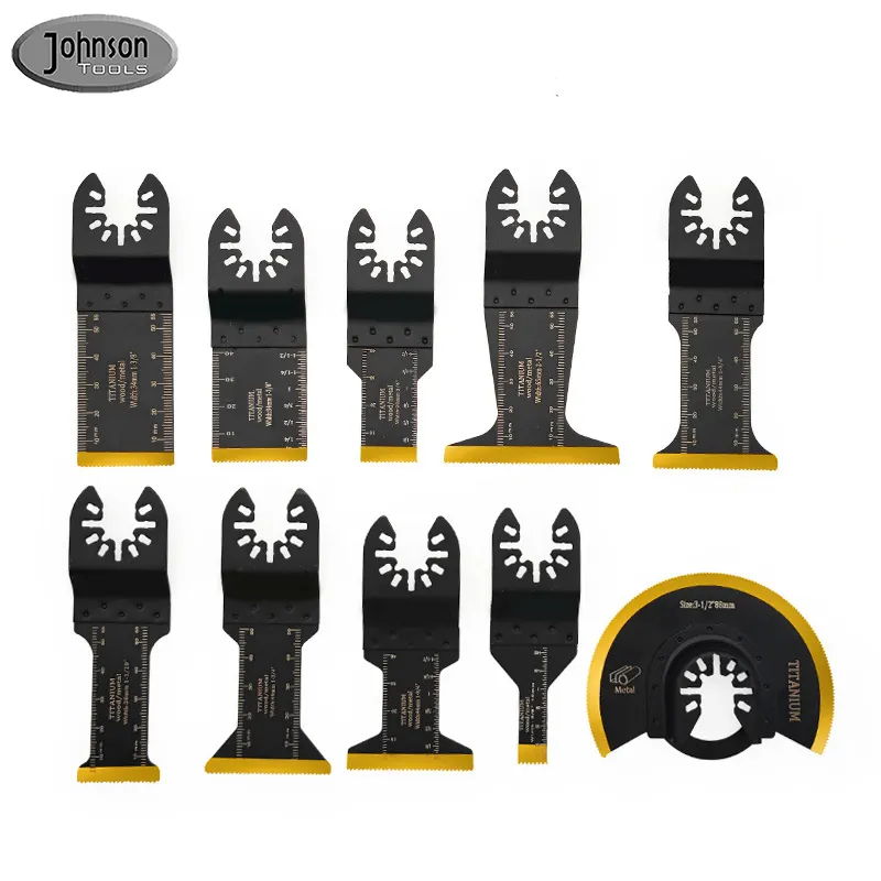 Universal Quick Release Oscillating Multi-tools Blades Titanium Oscillating Multi Tool Saw Blade Set For Metal Wood Nails Screws