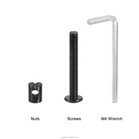Vis à tête hexagonale M6x50-120mm, boulons de lit, écrous cylindriques avec clé, pour meubles, couchettes, en acier, alliage, aluminium