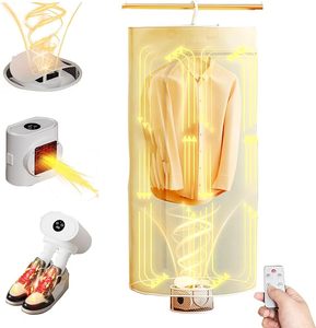 Nouveau sèche-linge portable multifonction 3-<span class=keywords><strong>en</strong></span>-1, machine à sécher les vêtements avec minuterie, séche-chaussures et chauffage d'air avec télécommande - Product Image 1
