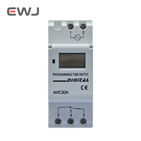 Mini interruptor de temporizador LCD programable Digital AHC30A, resistente al agua, automático, semanal, uso Industrial, pantalla LCD