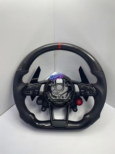 Volant en cuir et fibre de carbone personnalisé pour <span class=keywords><strong>Audi</strong></span> <span class=keywords><strong>A1</strong></span> A3 A4 A5 A6 A7 <span class=keywords><strong>RS</strong></span> R8 RS3 C7 Q5 Q7 S3 S5 8V B9 S4 Q3 Q8 TT - Product Image 2