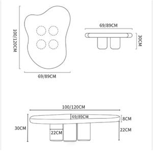 Ensemble de table basse moderne pour la maison, crème blanche, forme de nuage ondulé, design de table centrale, salon - Product Image 6