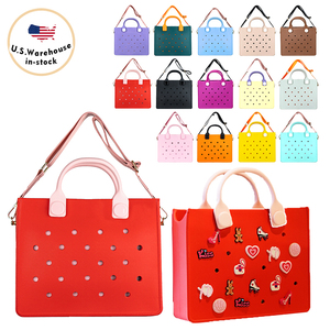 High Quality Large Red Waterproof Lightweight DIY EVA Handbag Punching Women's Tote Bags Designer With Shoulder Strap for Women