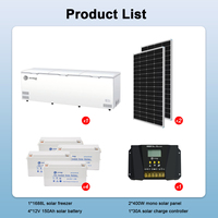 Réfrigérateur solaire BD/BC-1688 à ouverture par le haut, congélateur horizontal profond pour usage domestique et commercial