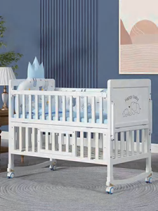 Lit bébé en bois à hauteur réglable en 3 niveaux, anti-moustiques, avec fonction de rangement, vente chaude - Product Image 5