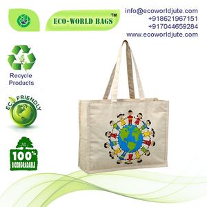 Sac en toile de coton imprimé, sacs à main tissés, sacs fourre-tout en tissu de toile, 100% coton blanchi, sac écologique réutilisable en toile - Product Image 6