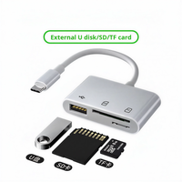Lector de Tarjetas Tipo C 3 en 1 Convertidor OTG Multifunción Adaptador USB C a USB/TF/SD
