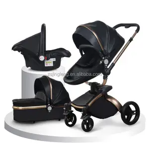 Customized Baby Stroller 3 In 1 With Carrycot And Carseat 360 Rotation Function high Quality Baby Buggy
