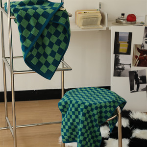 Nuovo Asciugamano in Cotone Pettinato Jacquard Colorato <span class=keywords><strong>a</strong></span> Scacchi Retrò, Assorbente per Viso e Bagno, Idea Regalo - Product Image 1
