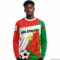 Maillots de Football Originaux Personnalisables en Gros pour le Burkina Faso, Tenues de Foot à Manches Longues