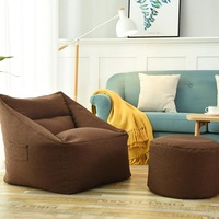 Fauteuil pouf sans rembourrage pour enfants, adultes, famille, camping, fête, jeu, canapé paresseux, pouf, ottoman, siège de sol tatami, housse de pouf