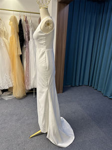 Pas cher de haute qualité 2023 nouvelle mariée Satin français Simple mince queue de poisson fil rétro Hepburn Style robe jupe - Product Image 5