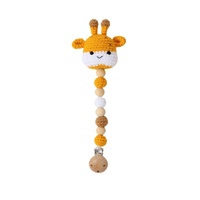 Coffret Cadeau Naissance : Jouet en Peluche Apaisant pour Bébé, Chaîne de Sucette pour Nourrissons, Hochet en Crochet, Coffret Cadeau pour Bébé