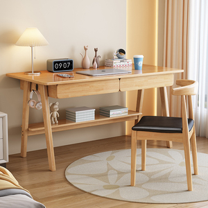 Qisen Nordic Style <b>Desk</b> Solid Wood Rectangle Simple Home Office Study <b>Desk</b> For Bedroom Student <b>Computer</b> <b>Desk</b> - Product Image 1