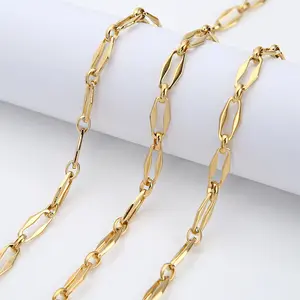 Stainless steel diamond chain 8mm wide rectangular buckle handcrafted chain hip-hop men's chain DIY jewelry accessories