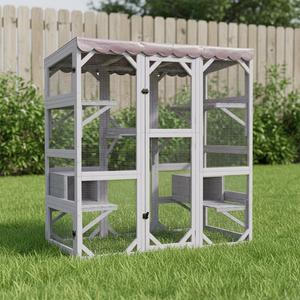 SDCH011 Hot Sale Eco-Friendly Large Outdoor Wooden House Button Closure Pet Furniture <b>Cats</b> All Seasons Solid - Product Image 1