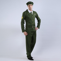 Uniforme de l'armée de l'air américaine vert unisexe pilote Cosplay combinaison Costumes pour adultes