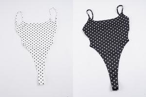 Body de punto con lunares estilo Y2K para mujer, transparente, sin espalda, con cordones, sin mangas, sexy, para salir de noche o discoteca. - Product Image 2