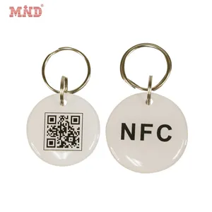 Impresión de código QR para compartir redes sociales, NTAG 213 NFC, etiqueta de resina epoxi