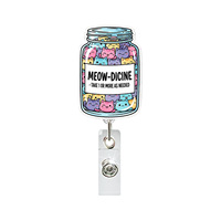Porte-badges rétractables en forme de chat amusant avec paillettes, porte-badges d'identification télescopique pour infirmières - Prix usine