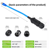 Connecteur de câble réseau automobile étanche IP68 en cuivre RJ45 M20 M22, adaptateur de prise de câble Ethernet extérieur en PVC