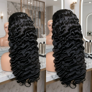 Perruque Frontale Lace 13x6 Cheveux Humains Naturels Vierge Vietnamiens Ondulés Profonds Birmans Densité 180% 250% Sans Colle avec HD Lace - Product Image 1