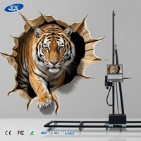Machine d'impression murale UV portable d'extérieur 3D 5D à 2 têtes automatiques pour verre et toile verticale